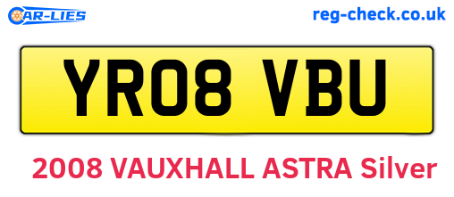 YR08VBU are the vehicle registration plates.