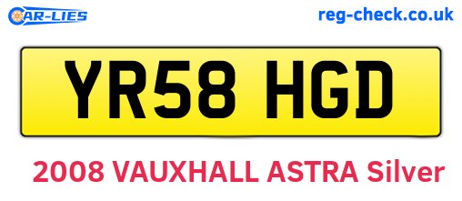 YR58HGD are the vehicle registration plates.