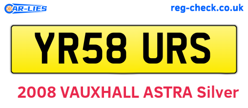 YR58URS are the vehicle registration plates.