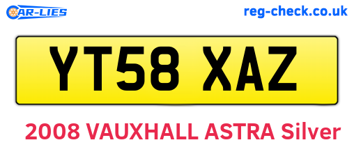YT58XAZ are the vehicle registration plates.
