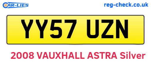 YY57UZN are the vehicle registration plates.