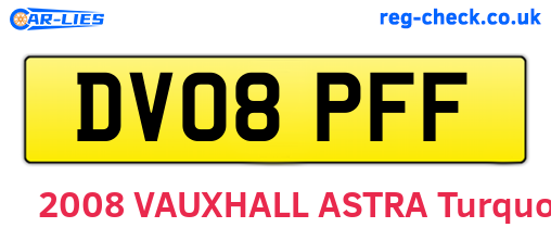 DV08PFF are the vehicle registration plates.
