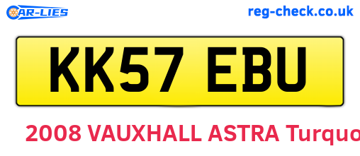 KK57EBU are the vehicle registration plates.