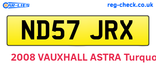 ND57JRX are the vehicle registration plates.