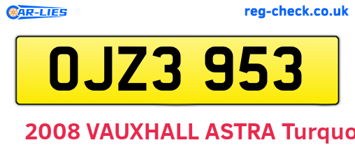 OJZ3953 are the vehicle registration plates.