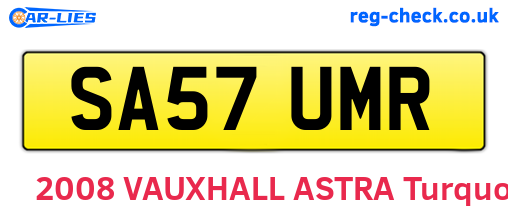 SA57UMR are the vehicle registration plates.