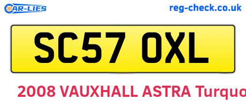 SC57OXL are the vehicle registration plates.