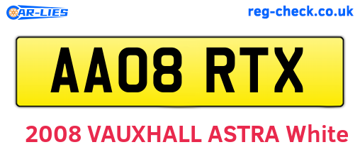 AA08RTX are the vehicle registration plates.