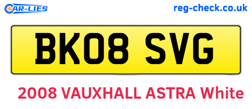 BK08SVG are the vehicle registration plates.