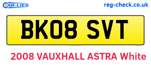 BK08SVT are the vehicle registration plates.