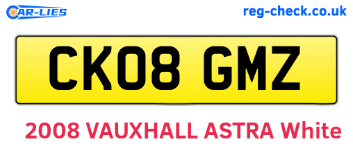 CK08GMZ are the vehicle registration plates.