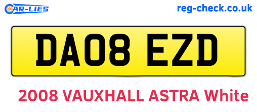 DA08EZD are the vehicle registration plates.