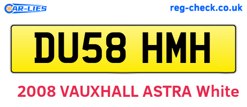 DU58HMH are the vehicle registration plates.