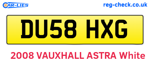 DU58HXG are the vehicle registration plates.