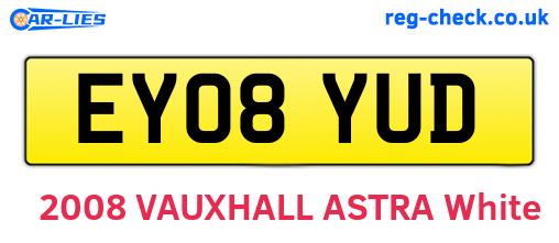 EY08YUD are the vehicle registration plates.