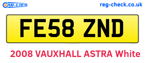FE58ZND are the vehicle registration plates.