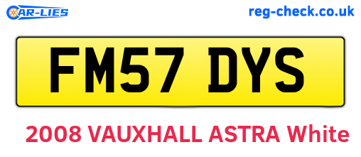 FM57DYS are the vehicle registration plates.