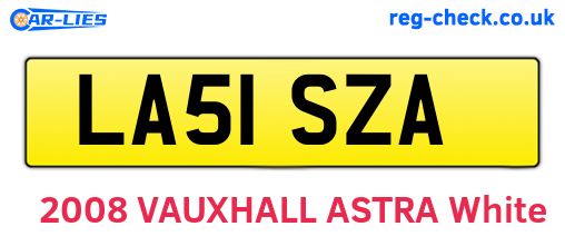 LA51SZA are the vehicle registration plates.