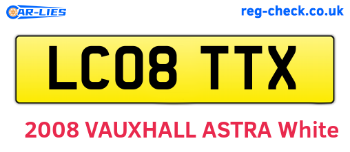 LC08TTX are the vehicle registration plates.