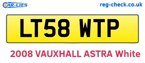 LT58WTP are the vehicle registration plates.
