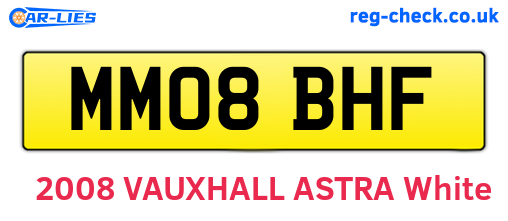 MM08BHF are the vehicle registration plates.