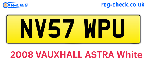 NV57WPU are the vehicle registration plates.