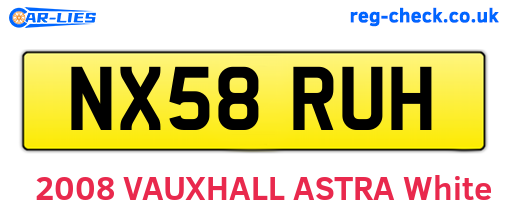 NX58RUH are the vehicle registration plates.