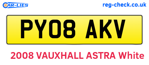 PY08AKV are the vehicle registration plates.