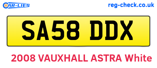 SA58DDX are the vehicle registration plates.