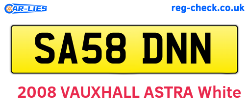 SA58DNN are the vehicle registration plates.
