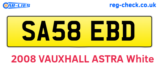 SA58EBD are the vehicle registration plates.