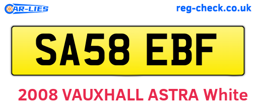 SA58EBF are the vehicle registration plates.