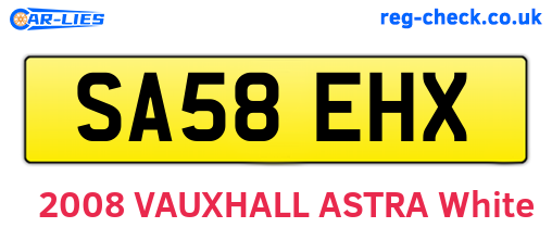 SA58EHX are the vehicle registration plates.