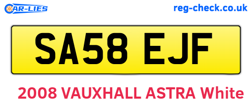 SA58EJF are the vehicle registration plates.