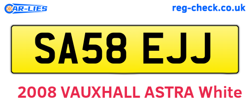 SA58EJJ are the vehicle registration plates.