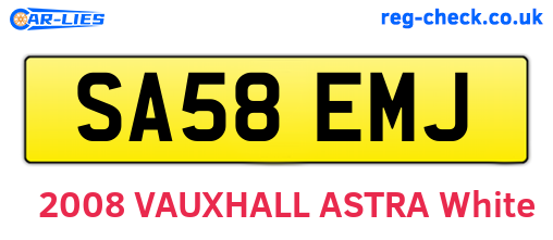 SA58EMJ are the vehicle registration plates.