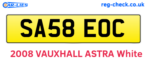 SA58EOC are the vehicle registration plates.