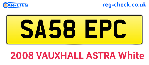 SA58EPC are the vehicle registration plates.