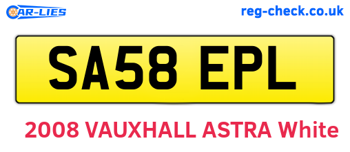 SA58EPL are the vehicle registration plates.