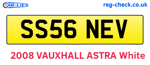 SS56NEV are the vehicle registration plates.