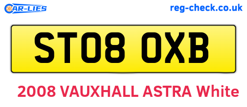 ST08OXB are the vehicle registration plates.
