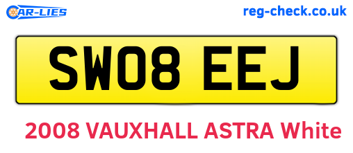 SW08EEJ are the vehicle registration plates.
