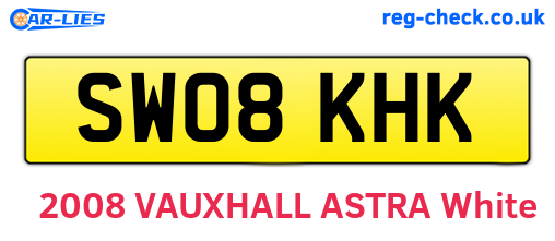 SW08KHK are the vehicle registration plates.