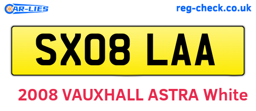 SX08LAA are the vehicle registration plates.