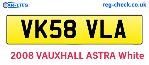 VK58VLA are the vehicle registration plates.