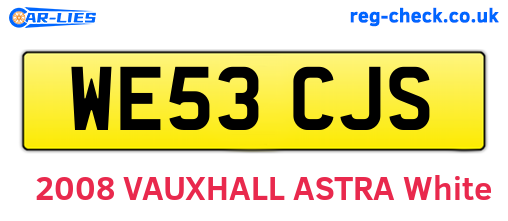 WE53CJS are the vehicle registration plates.