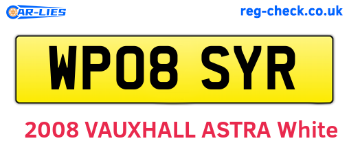 WP08SYR are the vehicle registration plates.