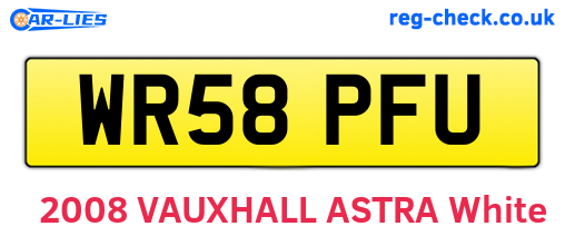 WR58PFU are the vehicle registration plates.