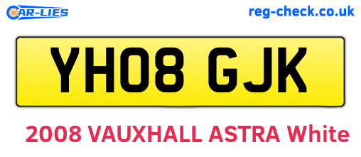 YH08GJK are the vehicle registration plates.