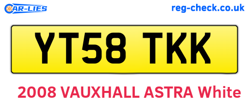 YT58TKK are the vehicle registration plates.